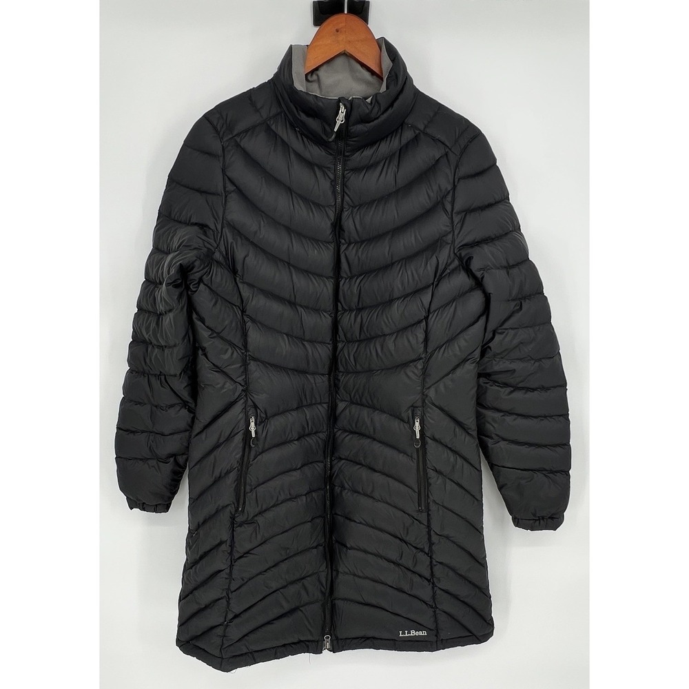 LL Bean Goose Down Jacket Women's Size M Black Ultralight 850 Down Downtek Coat